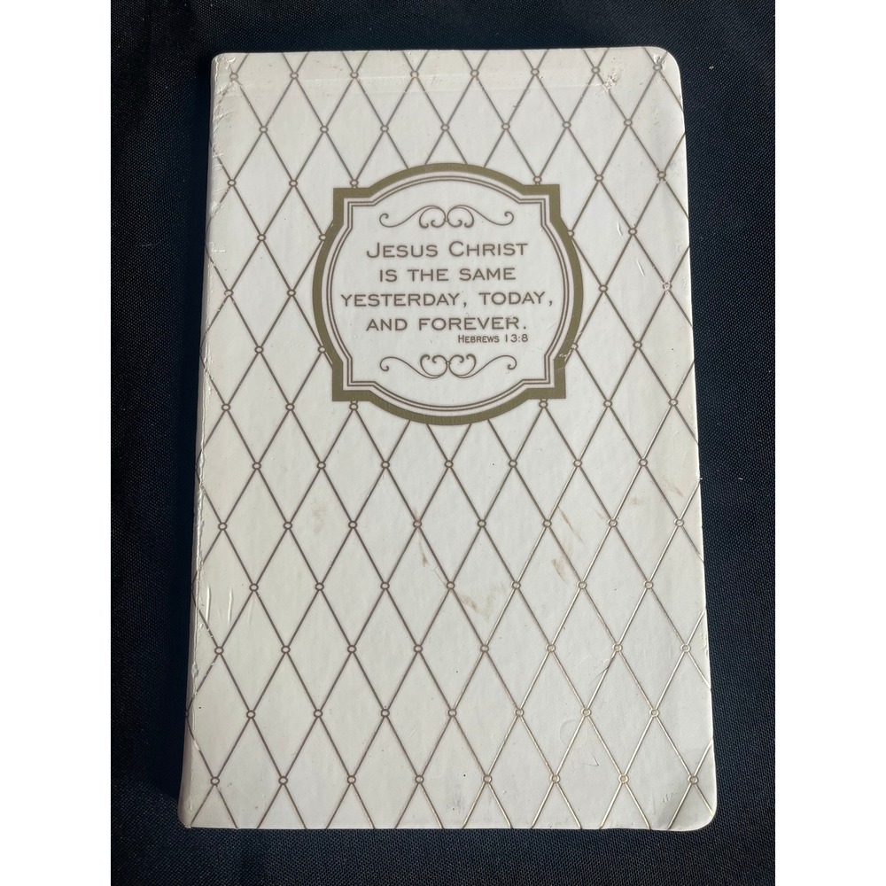 Eccolo World Traveler Religious Journal Cream Gold Hebrews 13:8 Lined Scripture